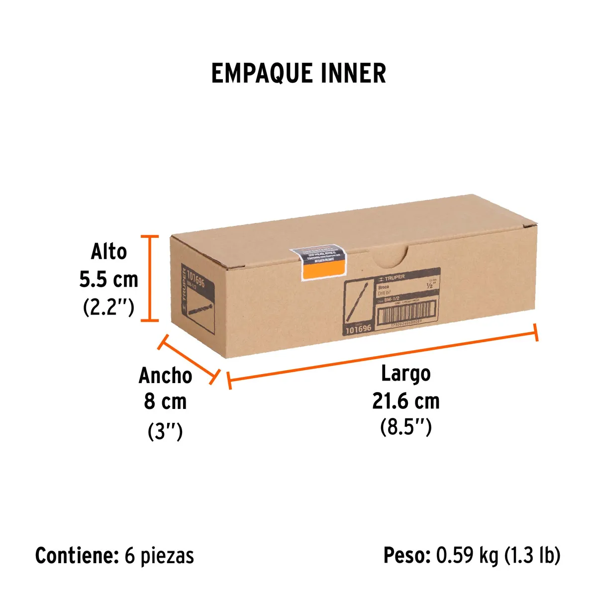 Broca con Punta Centradora para Madera 1/2" Truper - 101696