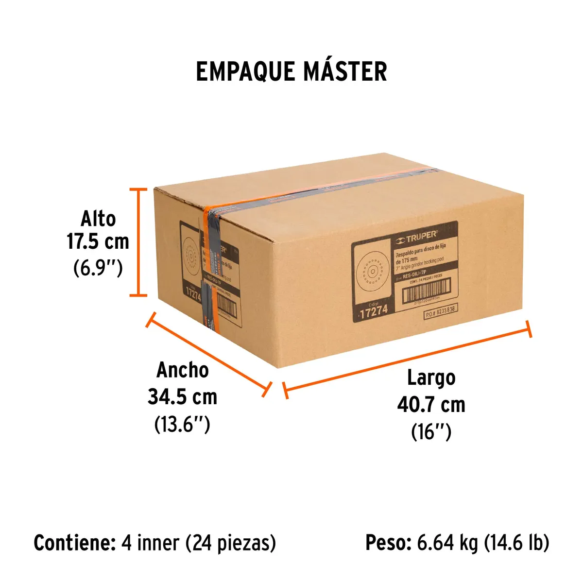 Respaldo para Disco Eje 7/8" de 7" Truper - 17274