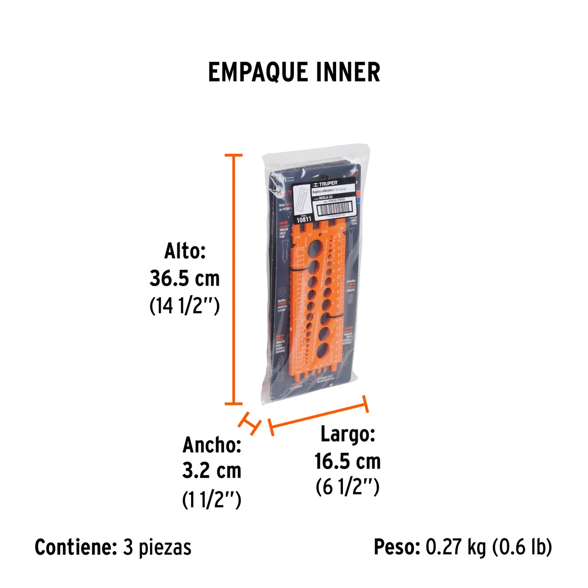 Regleta Calibradora Truper REGLA-22 - 10811