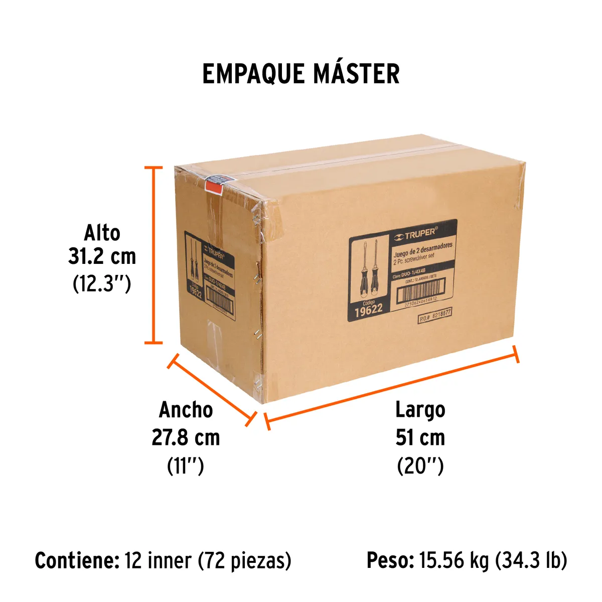 Juego de Desarmadores 1/4" x 4" DUO-1/4X4B Truper - 19622
