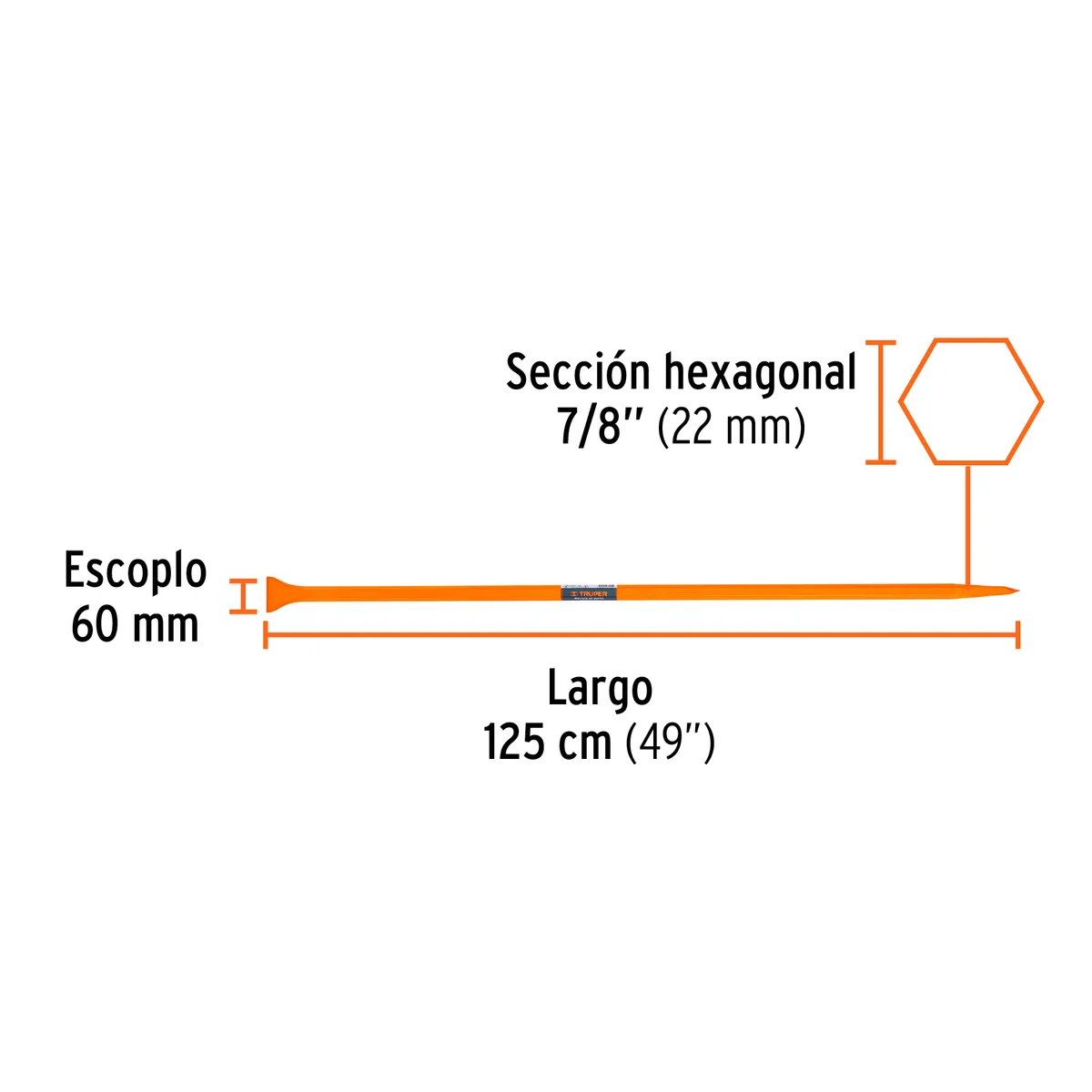 Barreta de Punta 7/8" x 125 cm Truper - 10753