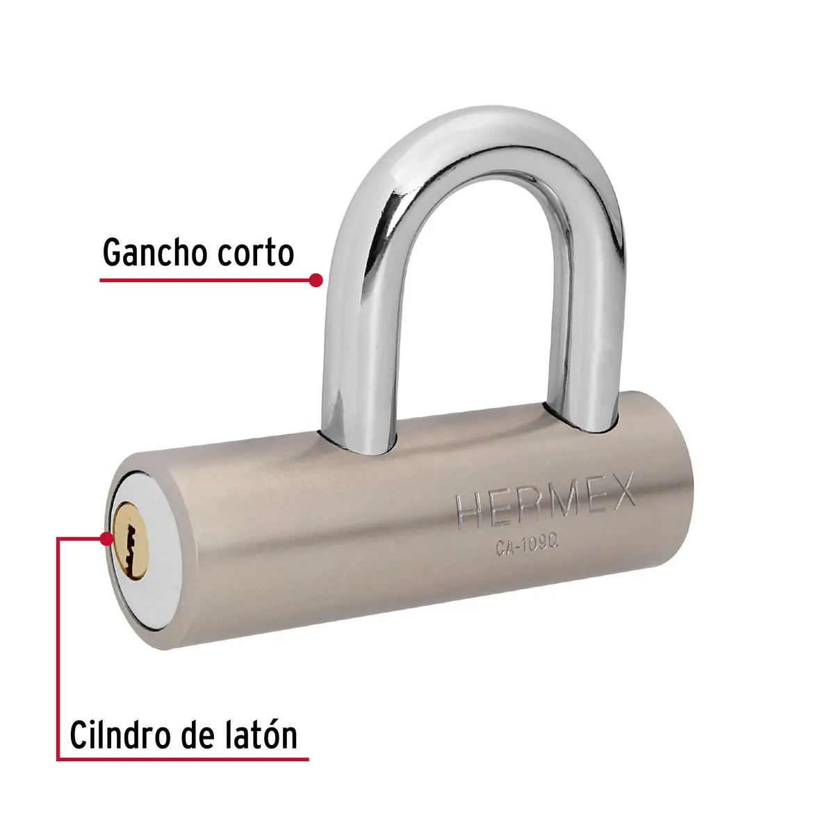 Candado de Acero 109 mm Gancho Corto Truper - 43365