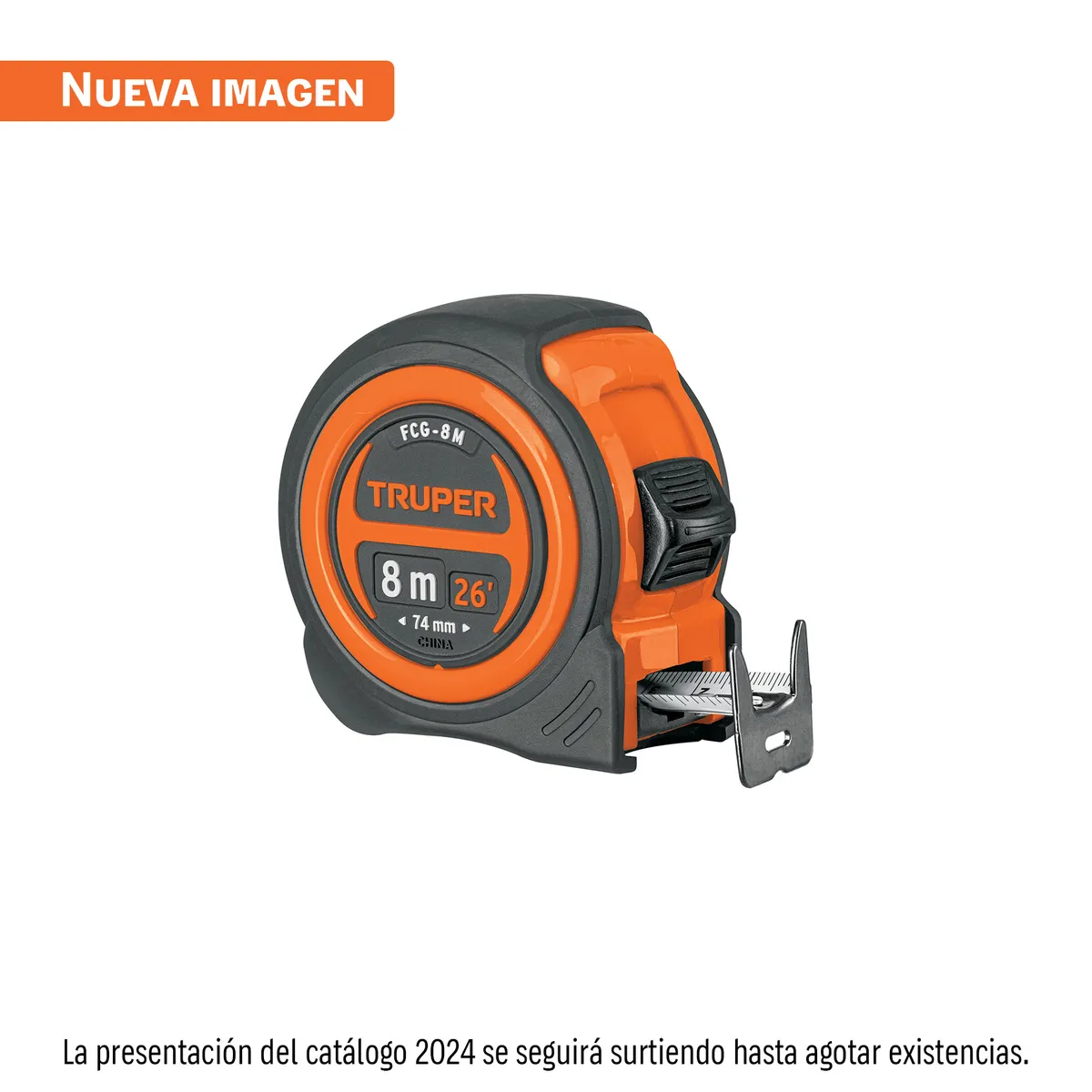 Flexómetro Contra Impactos 8 m Truper FCG-8M - 12774