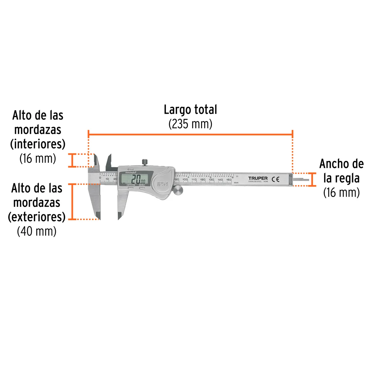 Calibrador Vernier Digital CALDI-6MP Truper - 14388