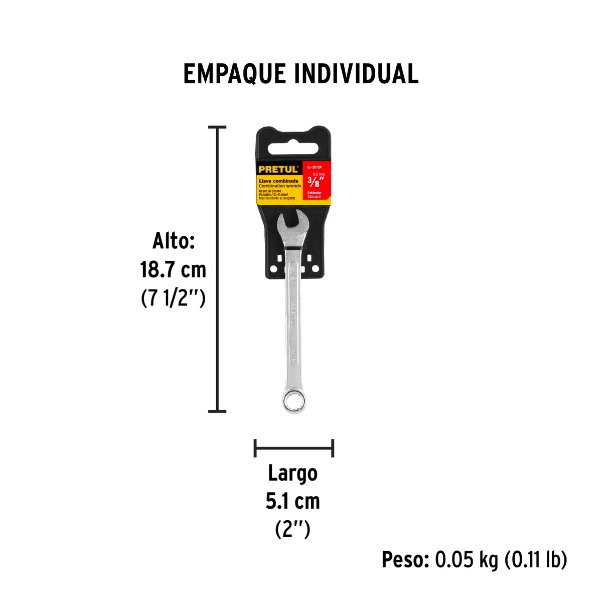 Llave Combinada 3/8" Pretul LL-2012P - 21882