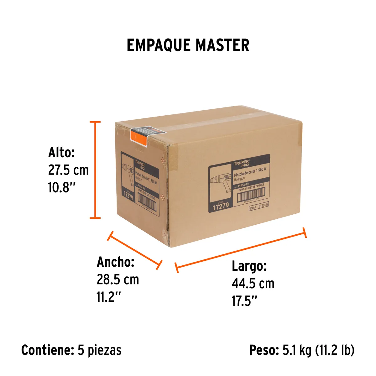 Pistola de Calor 1500 W Profesional Truper - 17279