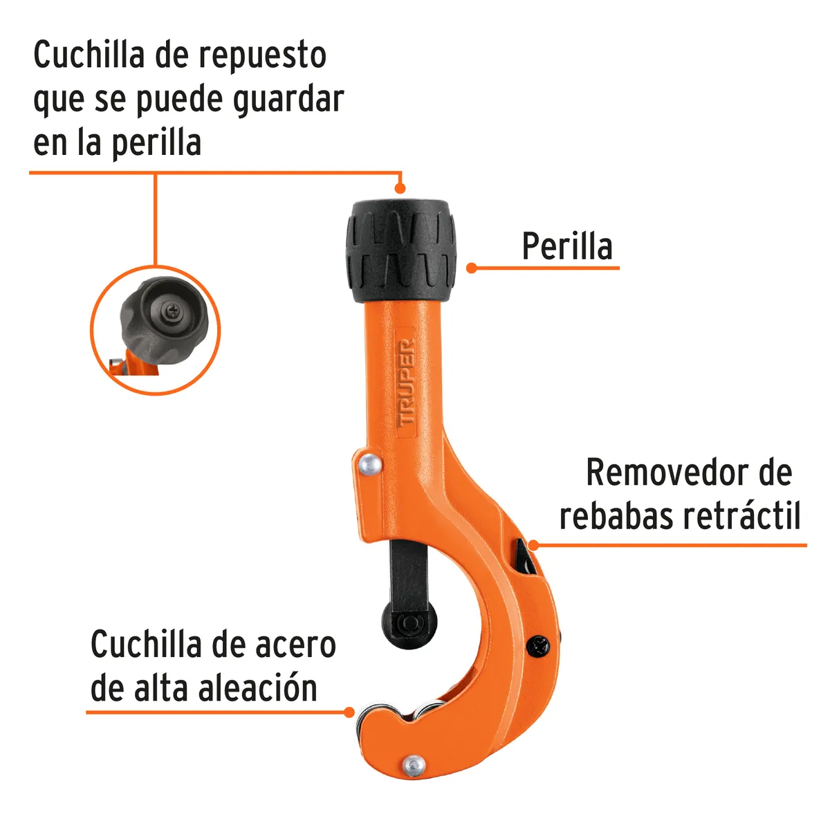 Cortador de Tubo de Cobre 3/16" a 2" Cuchilla 18 mm Truper - 12859