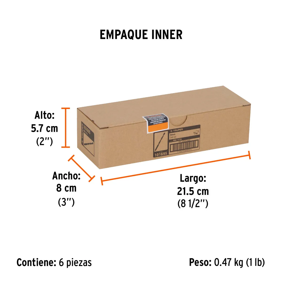 Broca con Punta Centradora para Madera 7/16" Truper - 101695