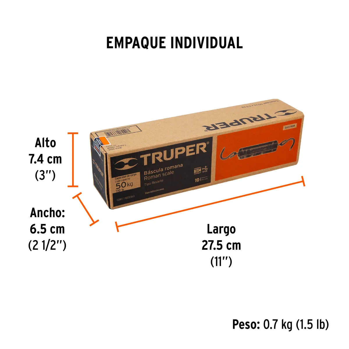 Báscula Romana de Resorte 50 kg Truper - 13519
