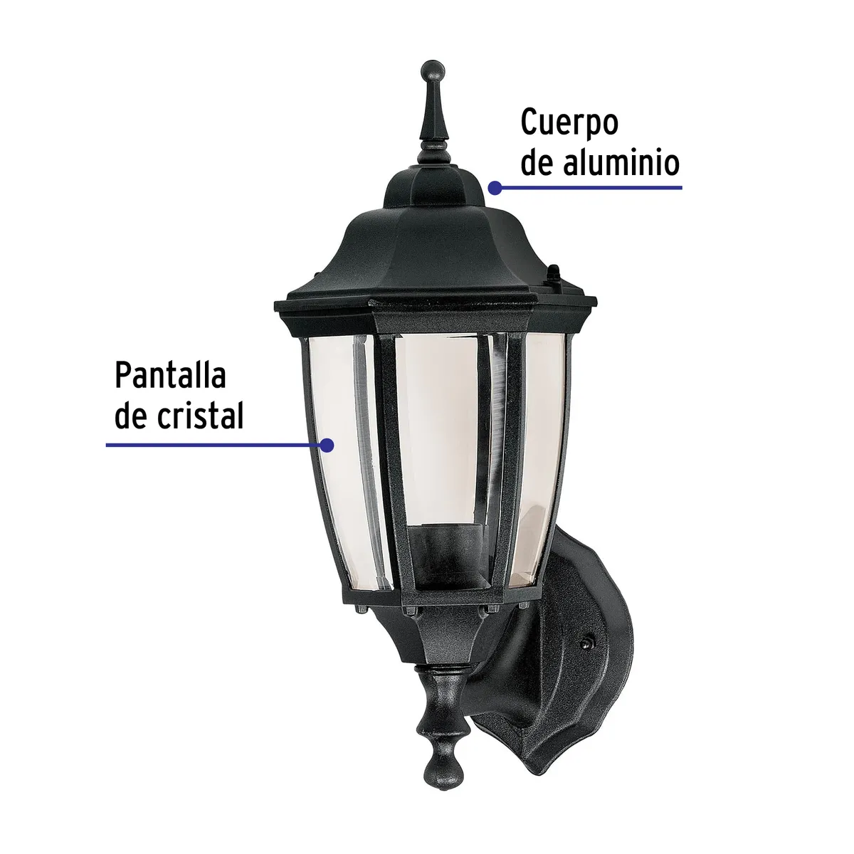 Arbotante Tipo Farol Negro Volteck - 47289