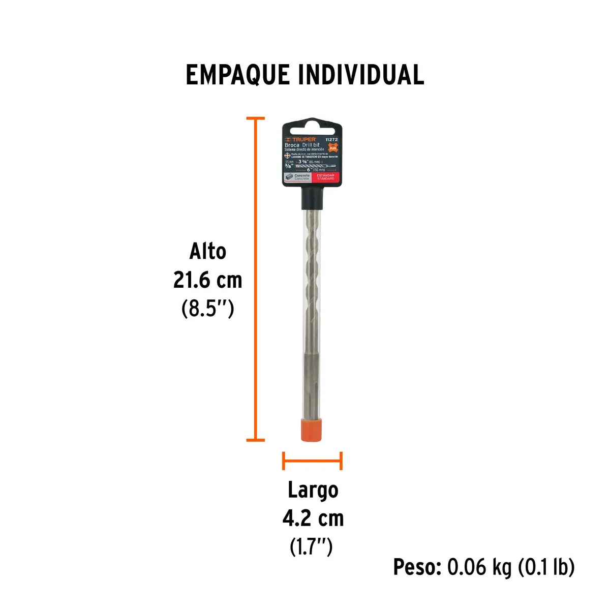 Broca SDS Plus 3/8" x 6" Truper - 11272