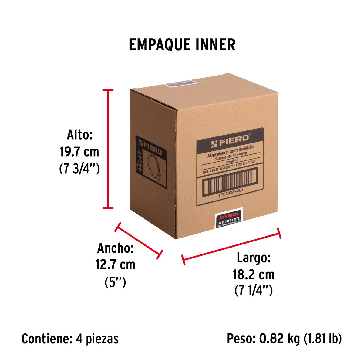 Bolsa con 5 Abrazaderas sin Fin Reforzadas #56 Truper - 44247
