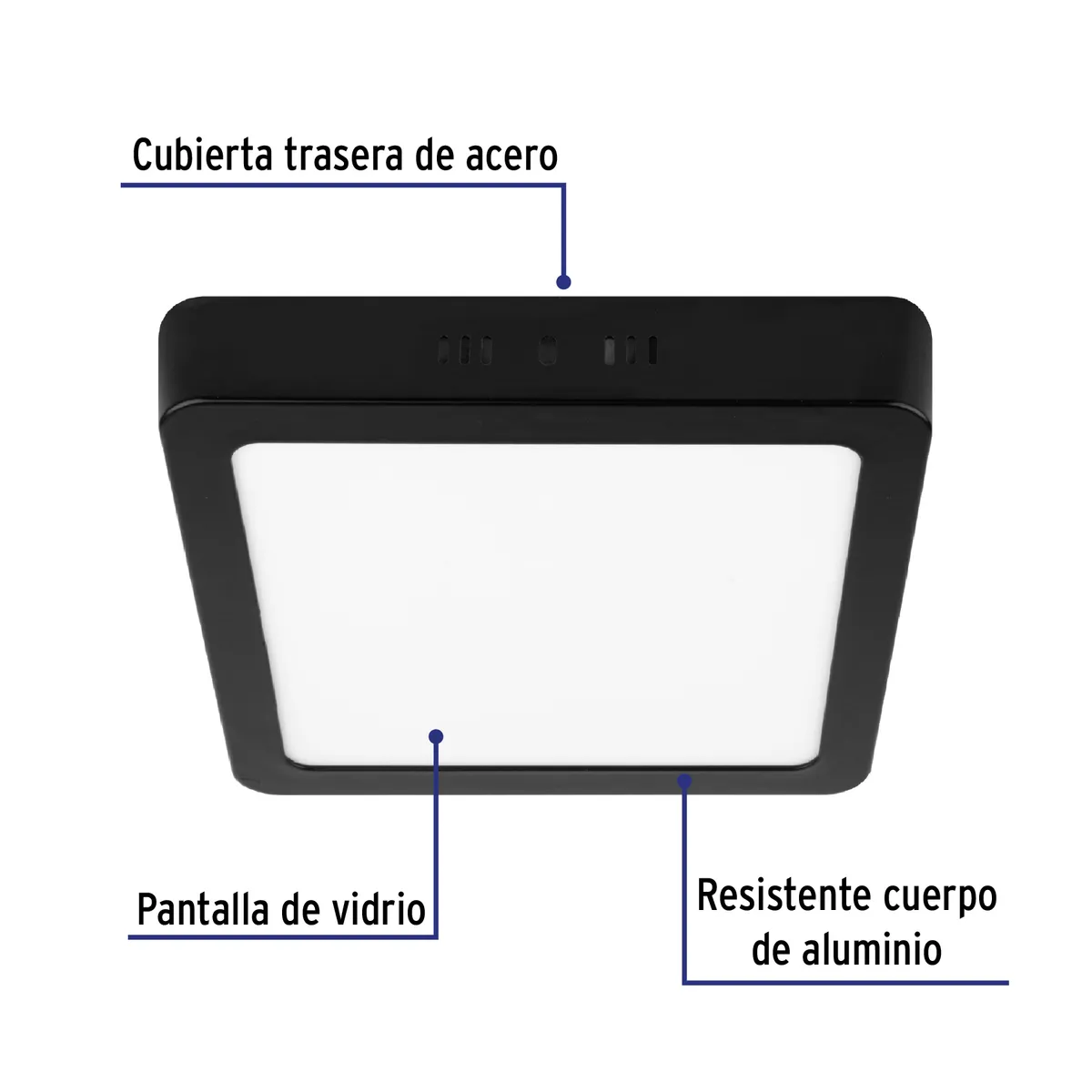 Luminario LED de Plafón 18 W Cuadrado Negro Volteck - 47417