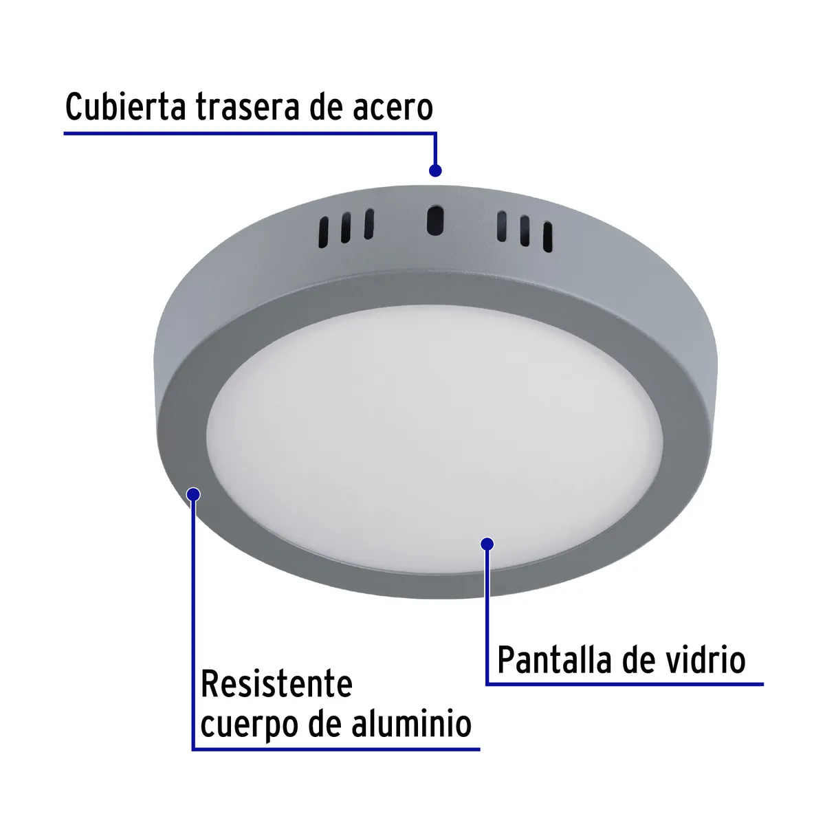 Luminario LED de Plafón 12 W Redondo Gris Volteck - 47347