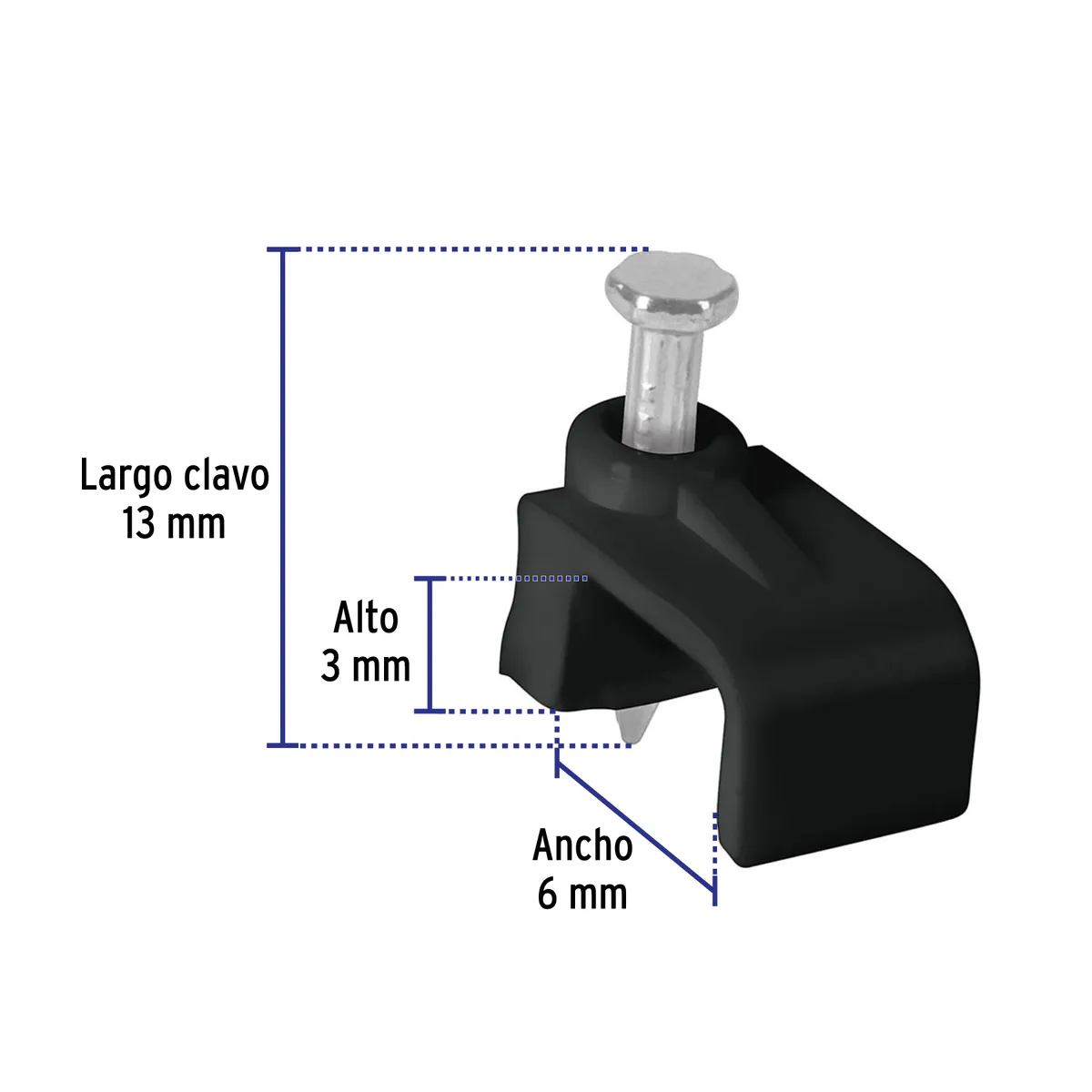 Bolsa con 20 Grapas Negras 3 x 6 mm Planas Truper - 48033