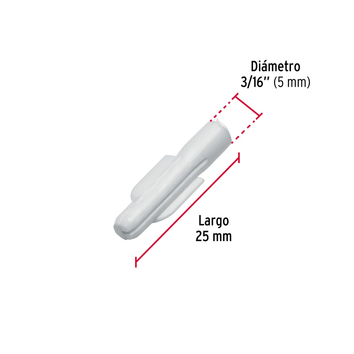 Bolsa con 50 Taquetes de Plástico 3/16" Fiero - 40163