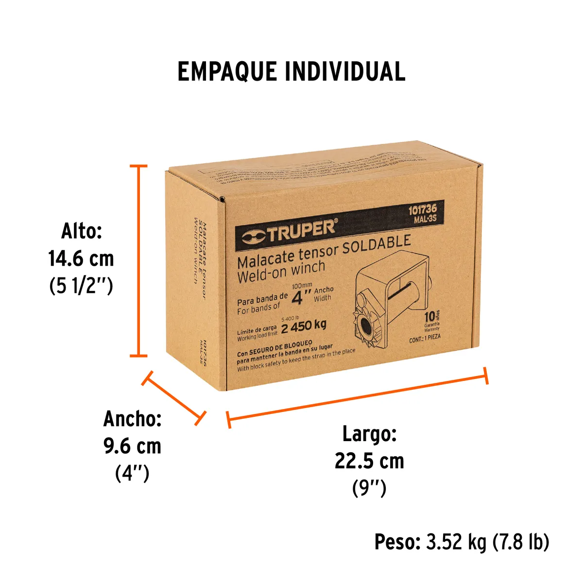 Malacate Soldable para Banda de 4" Truper - 101736