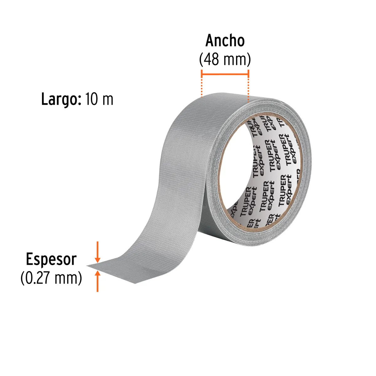 Cinta para Ducto 10 m Espesor 0.27 mm Truper Expert - 10932