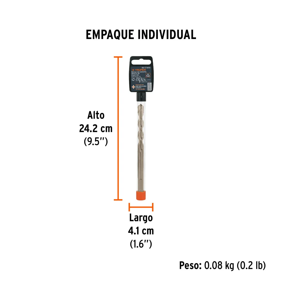 Broca SDS Plus 7/16" x 6" Truper - 11278