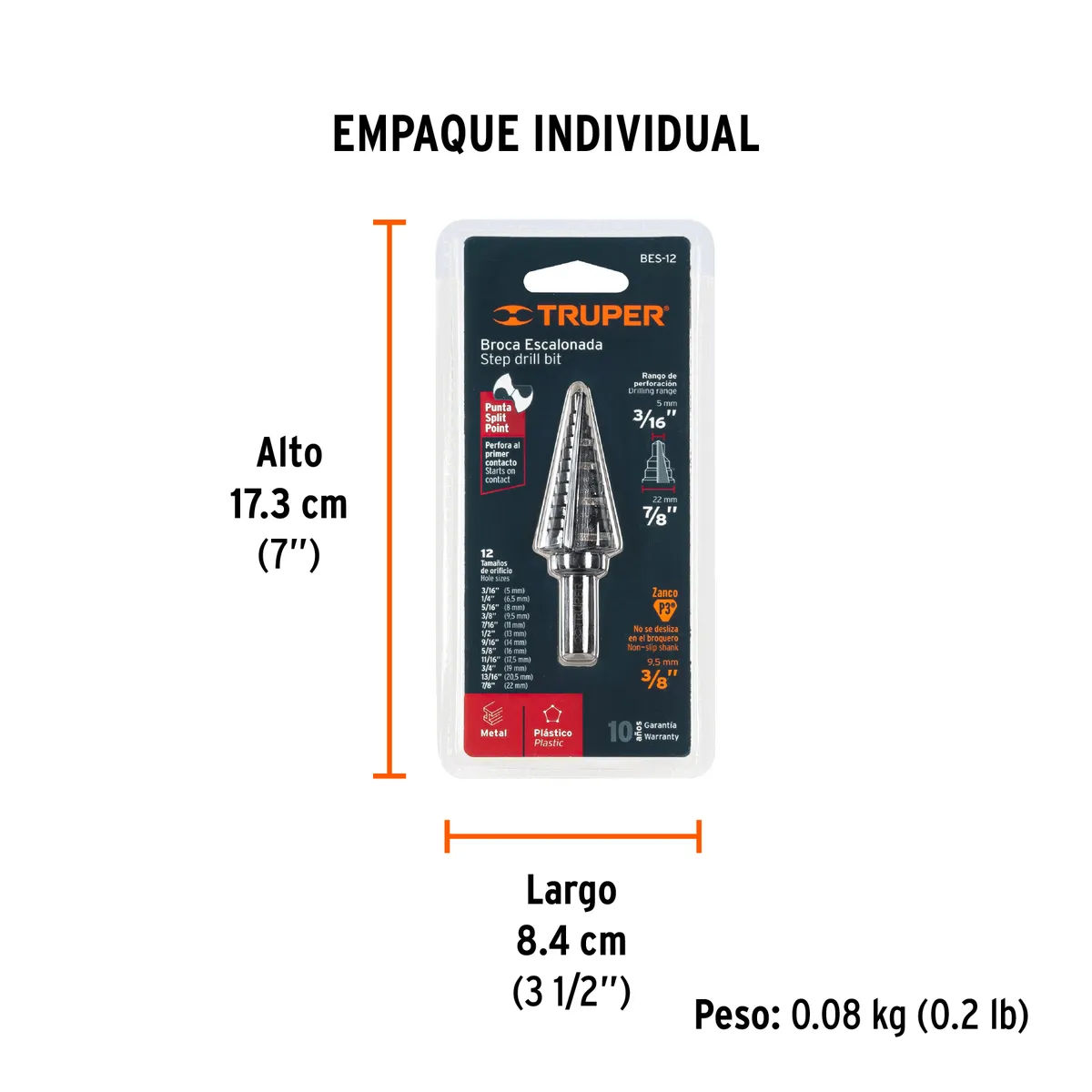Broca Escalonada 12 Escalones Truper - 12125