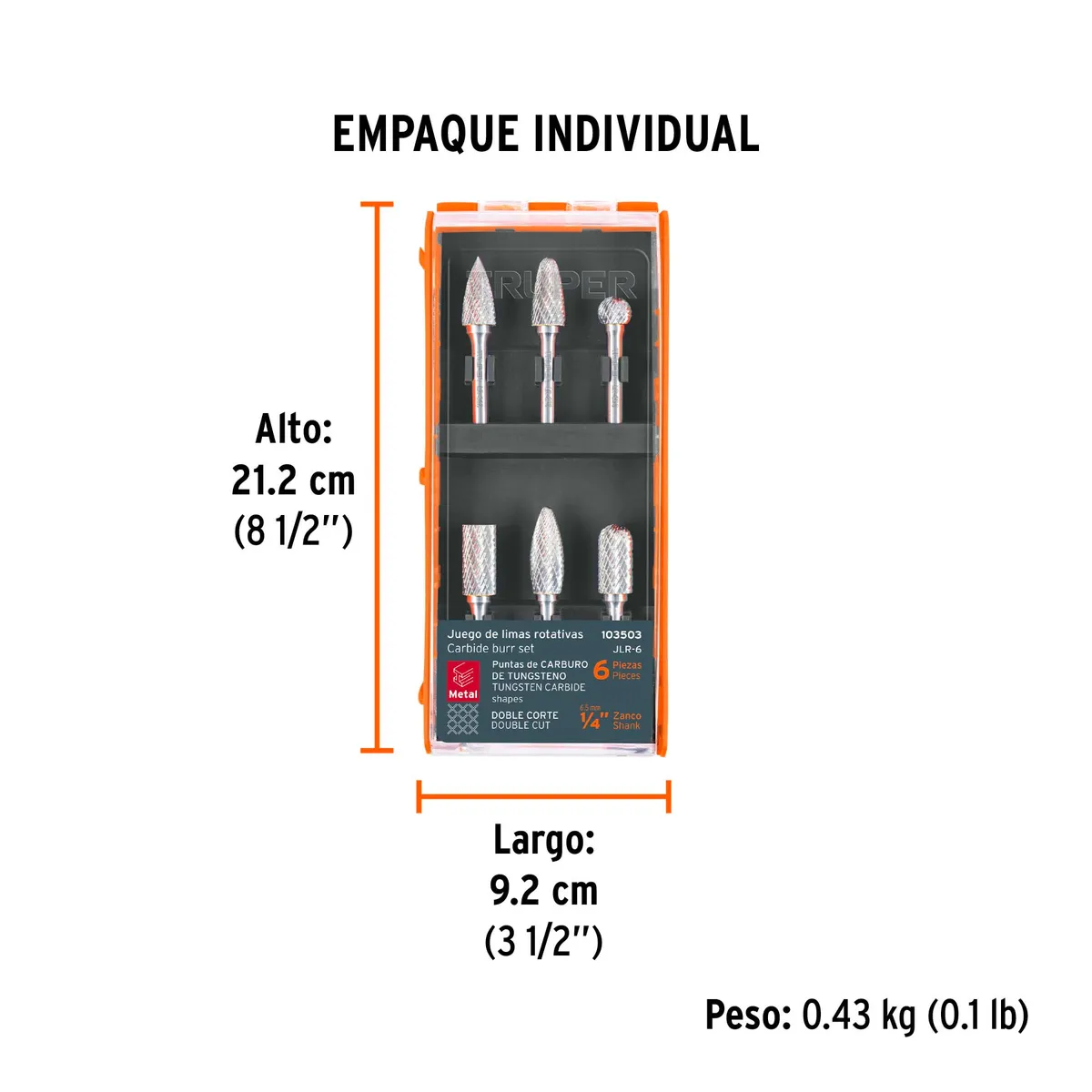 Juego de 6 Limas Rotativas Truper - 103503