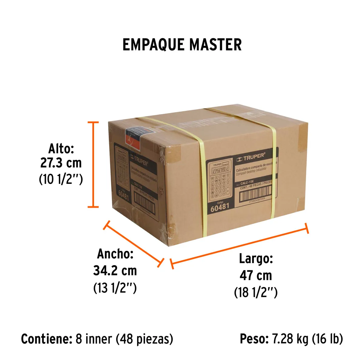 Calculadora de Escritorio 15 cm Truper - 60481