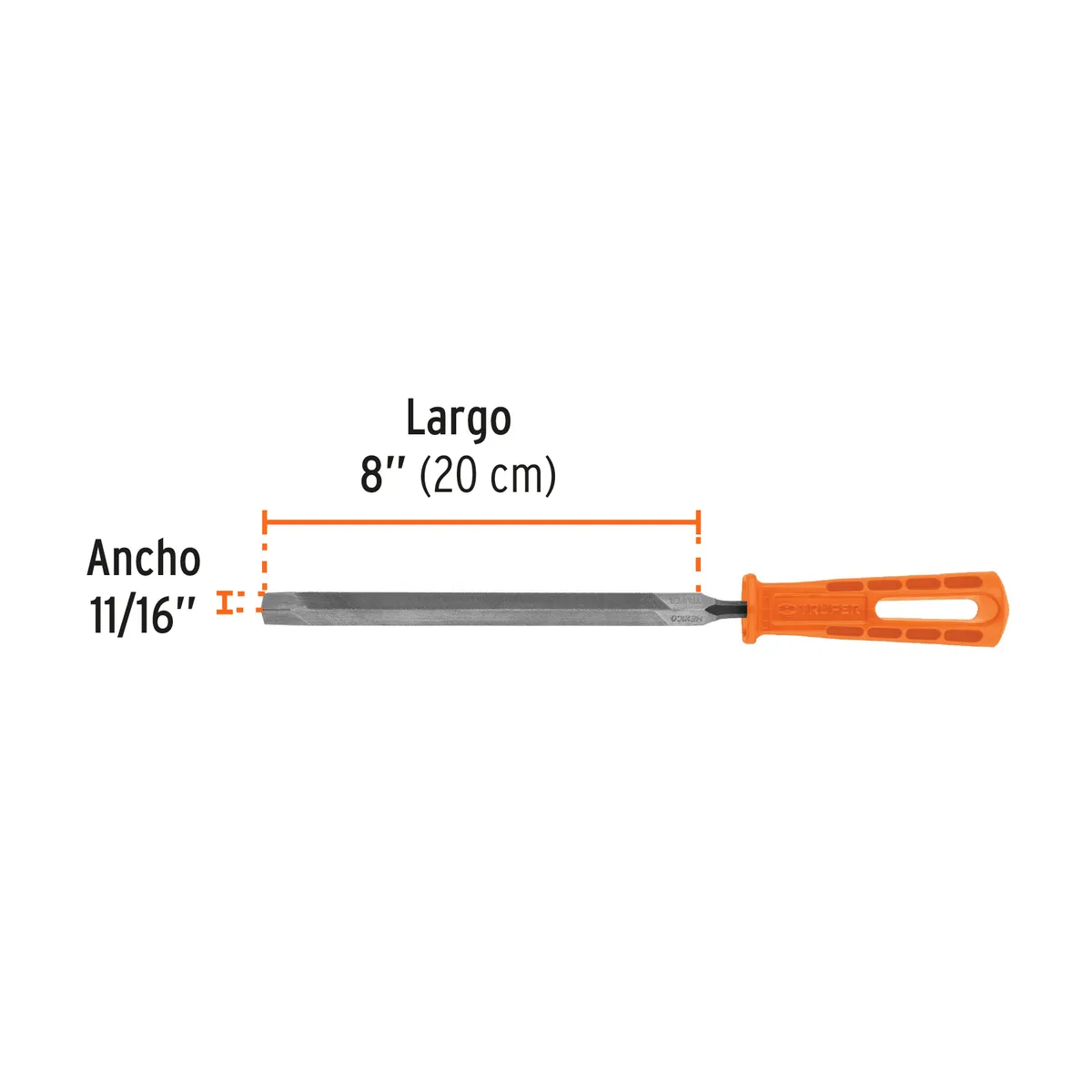 Lima Triangular 36 DPP con Mango 8" Truper - 10922