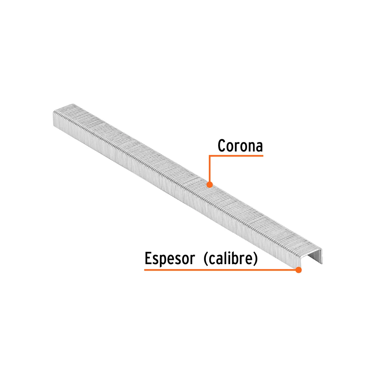 Caja con 5000 Grapas Corona 3/8" Calibre 22 de 6.5 mm Truper - 18282