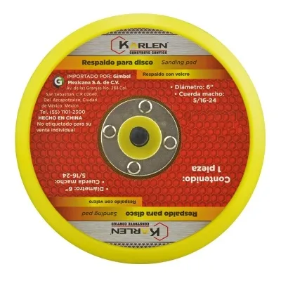 Respaldo para Disco con Velcro EVA 5" 5/8"-11 Gimbel - 14SOPORT005CH