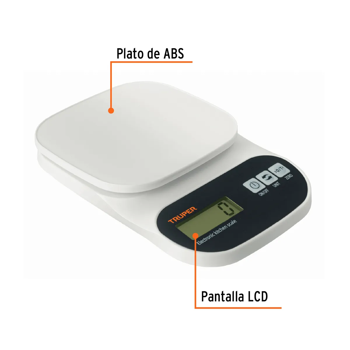 Báscula Digital para Cocina 5 kg Truper - 15161