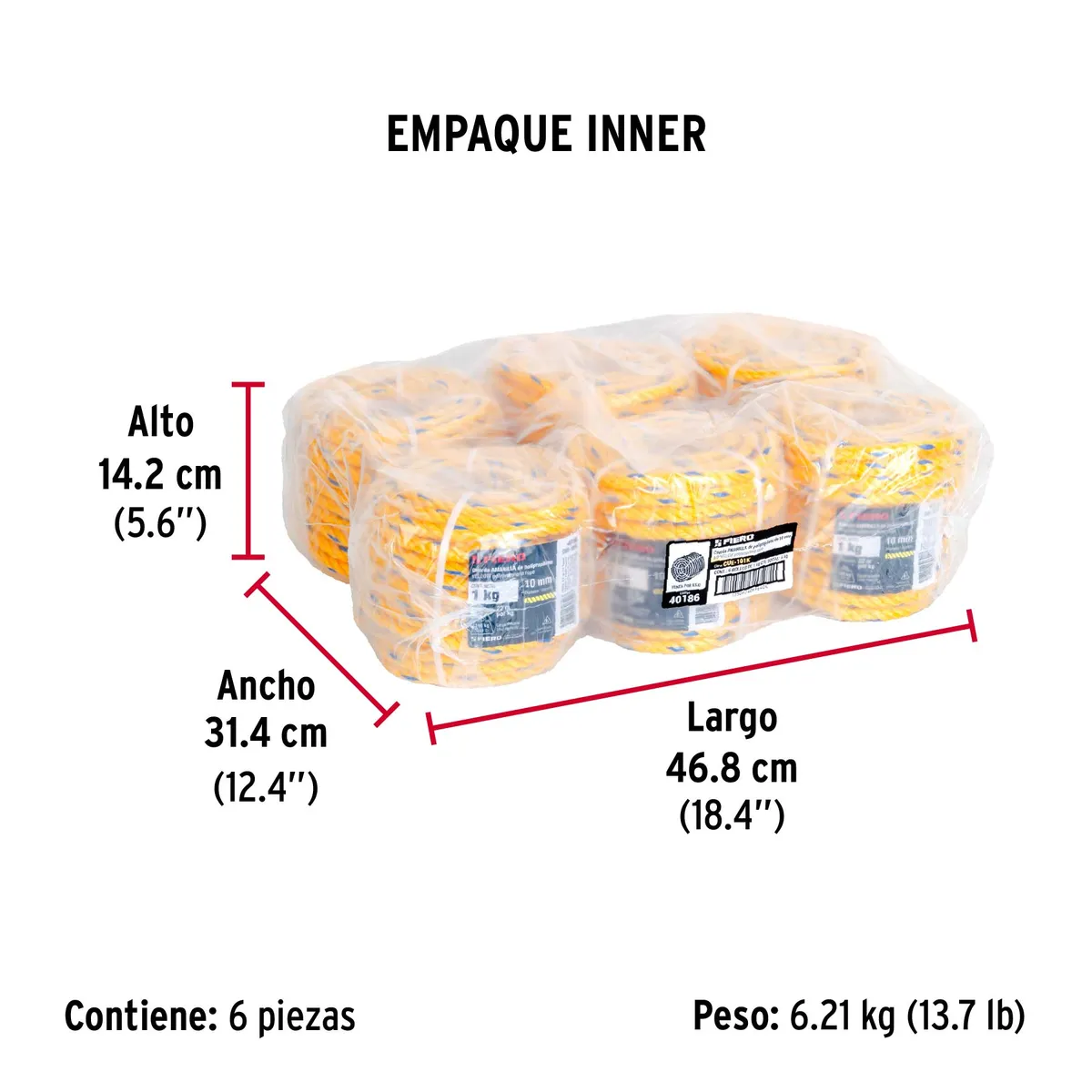 Rollo de 1 kg de Cuerda 10 mm CUE-101K Truper - 40186