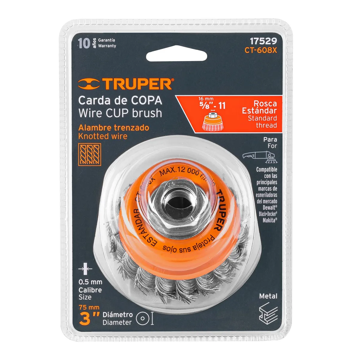 Carda Copa 3" Truper CT-608X - 17529
