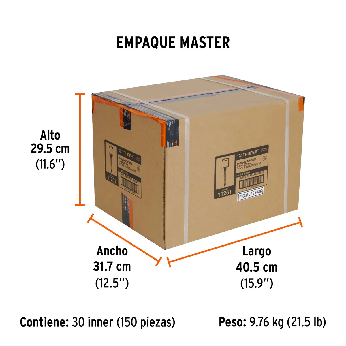 Broca SDS Plus 3/16" x 8" Truper - 11261