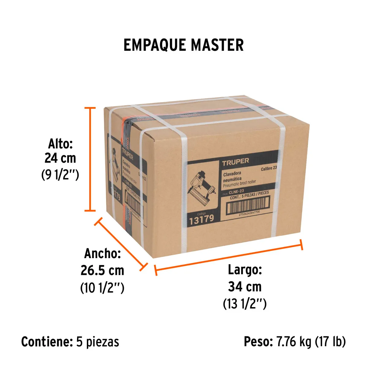 Clavadora Neumática Profesional Calibre 23 Truper - 13179