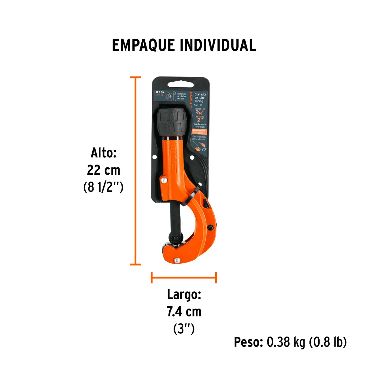 Cortador de Tubo de Cobre 3/16" a 2" Cuchilla 18 mm Truper - 12859
