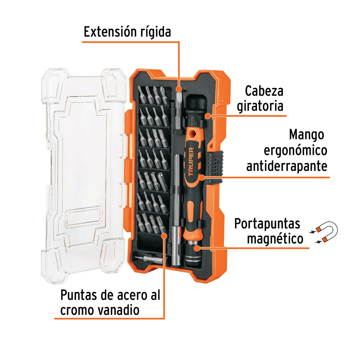 Desarmador de Precisión con 30 Puntas y Extensión Truper - 14162
