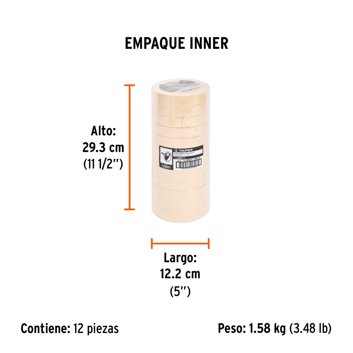 Cinta Masking Tape 1" x 50 m Truper - 12591