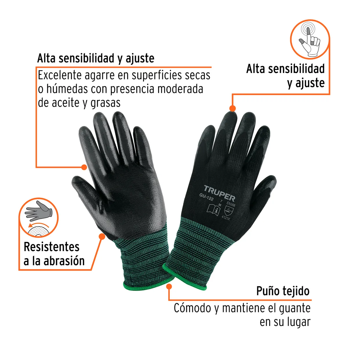 Guante de Nylon/Nitrilo Espumado Talla M Truper - 13294