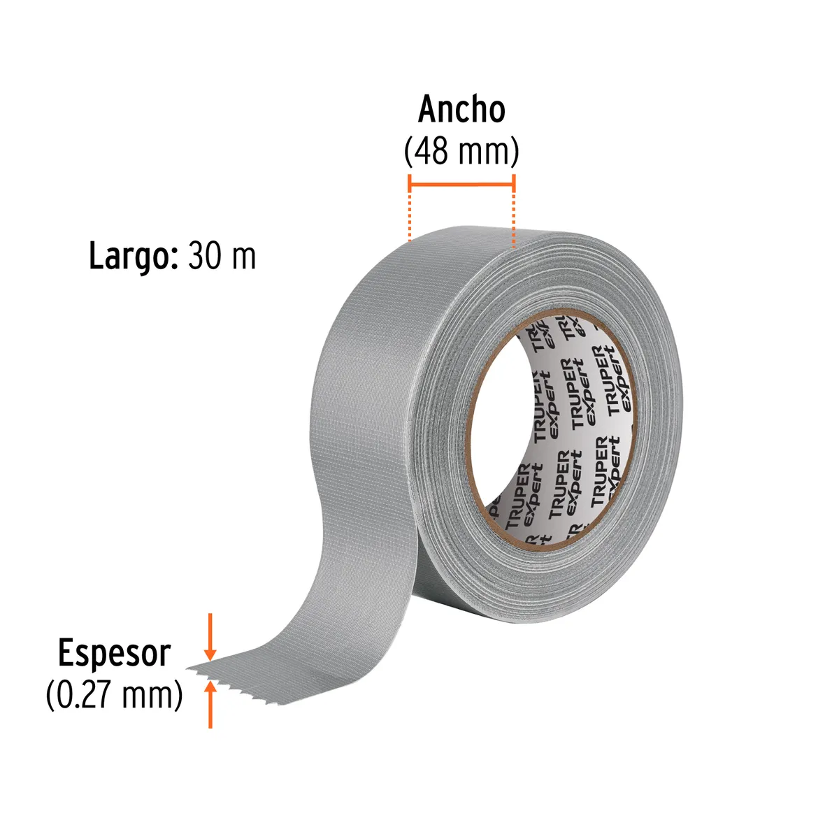 Cinta para Ducto 30 m Espesor 0.27 mm Truper Expert - 10933
