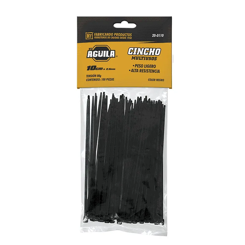 Cinchos Plásticos de 15 cm x 3.5 mm Negro Hecort