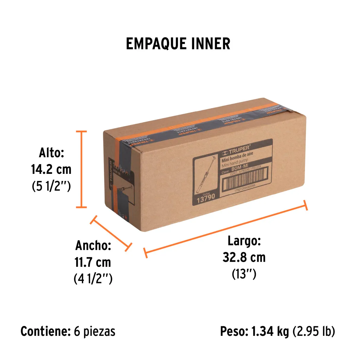 Mini Bomba Manual para Bicicleta BOM-MI Truper - 13790