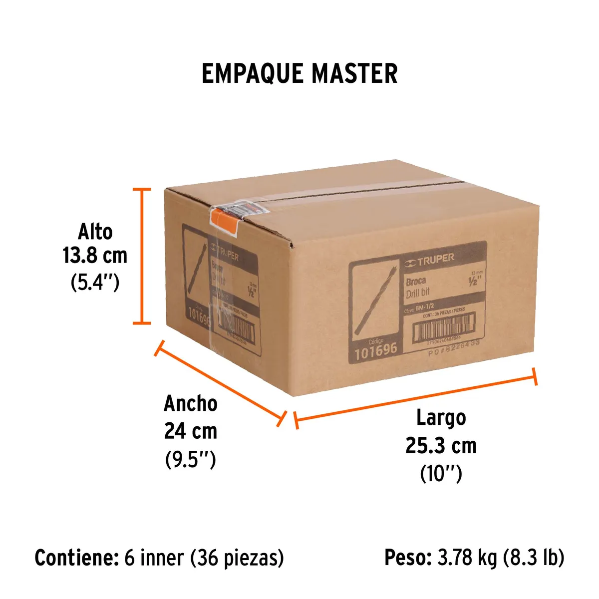 Broca con Punta Centradora para Madera 1/2" Truper - 101696