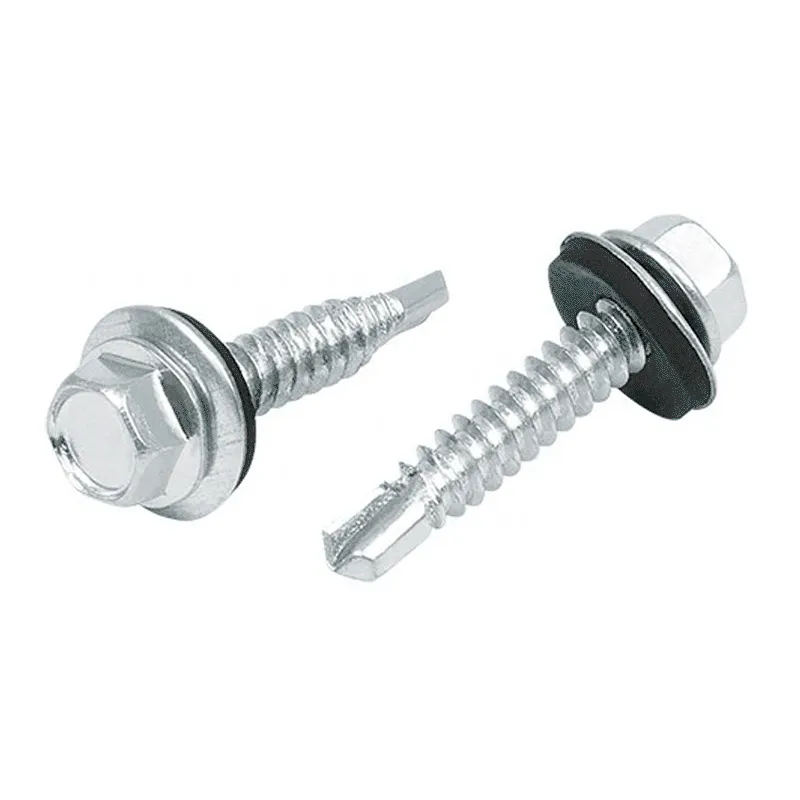 Pija Punta Broca 1/4" x 1 1/2" Hexagonal con Arandela y Empaque HECORT - Paquete de 50 Piezas