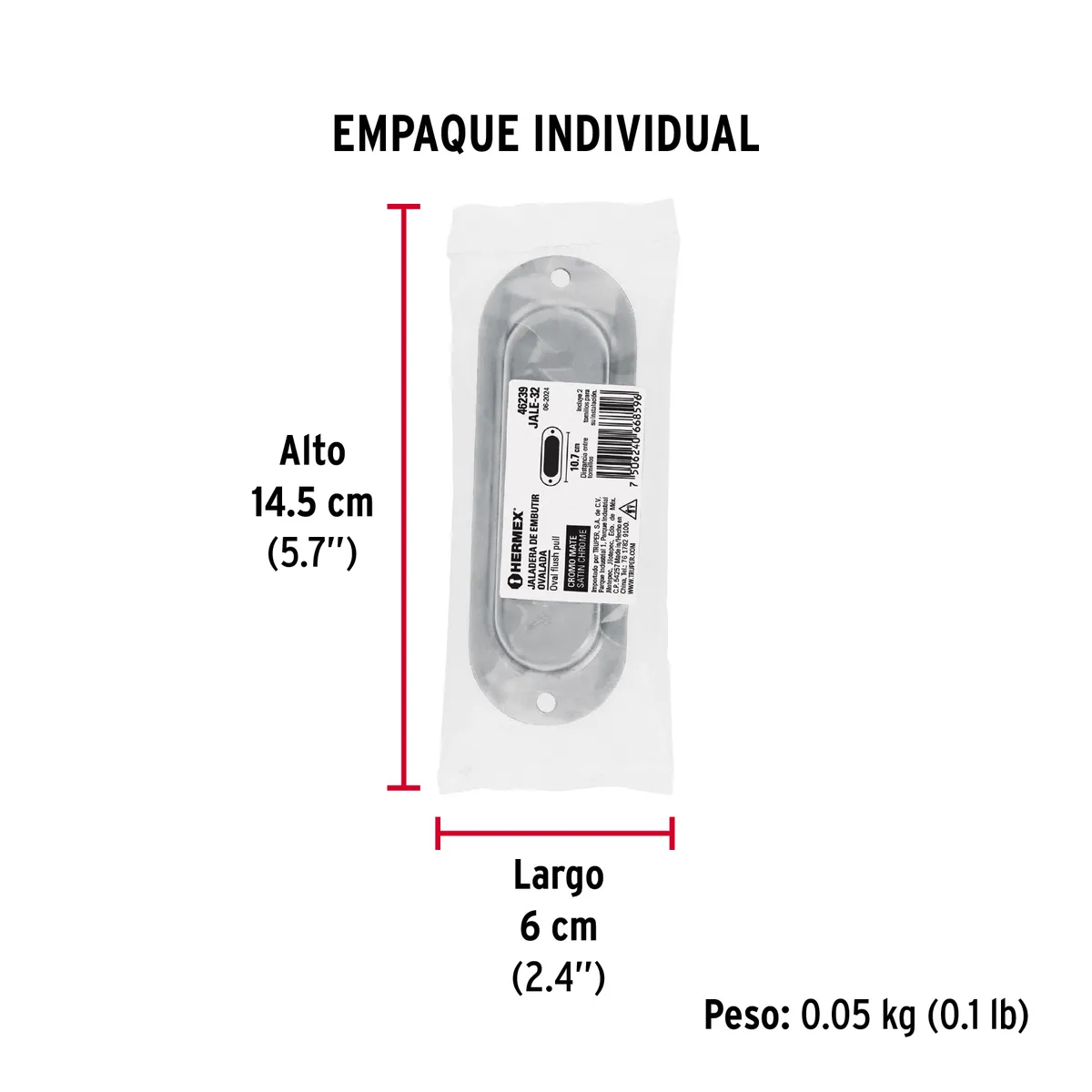 Jaladera de Embutir Ovalada JALE-32 Truper - 46239