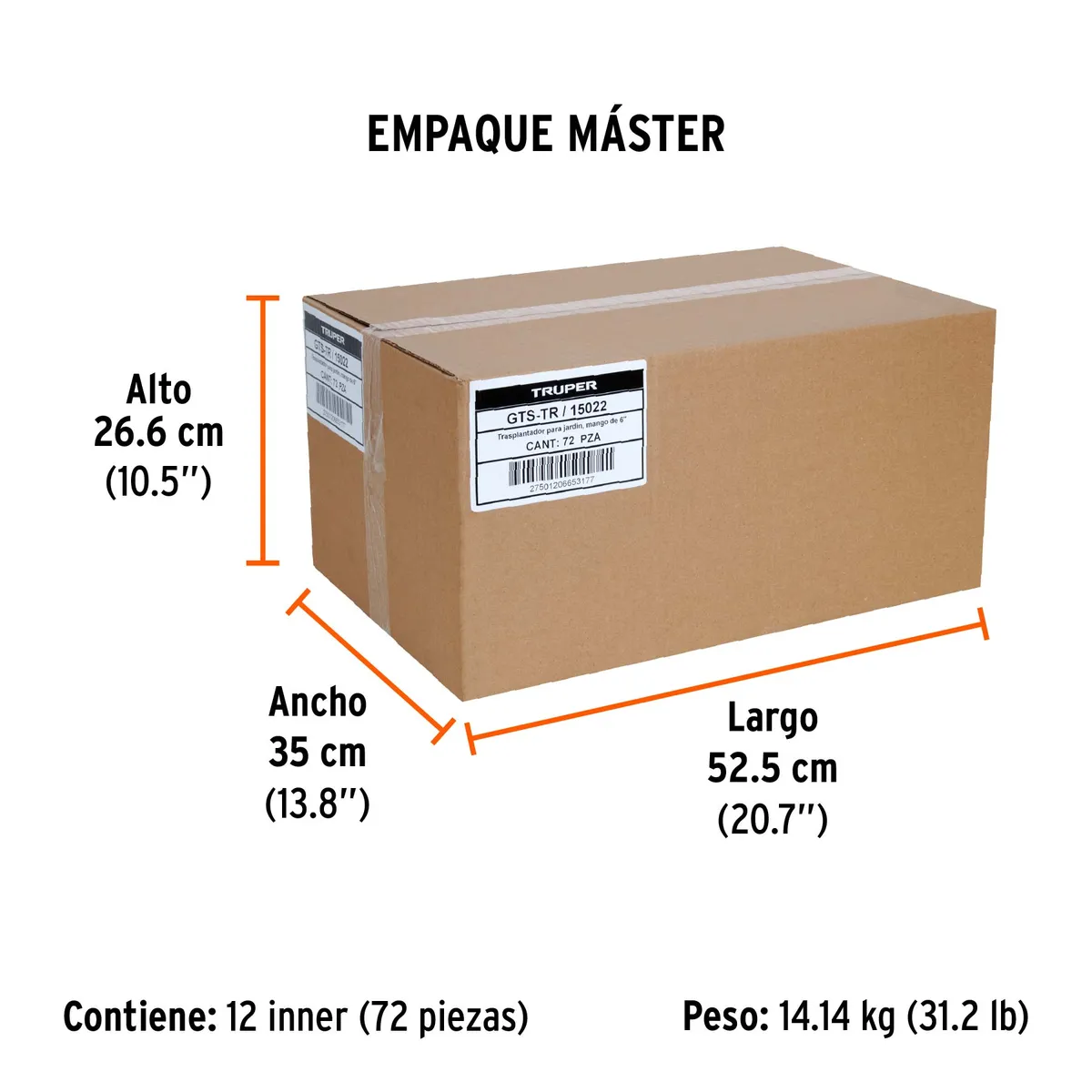 Trasplantador para Jardín Mango de 6" Truper - 15022