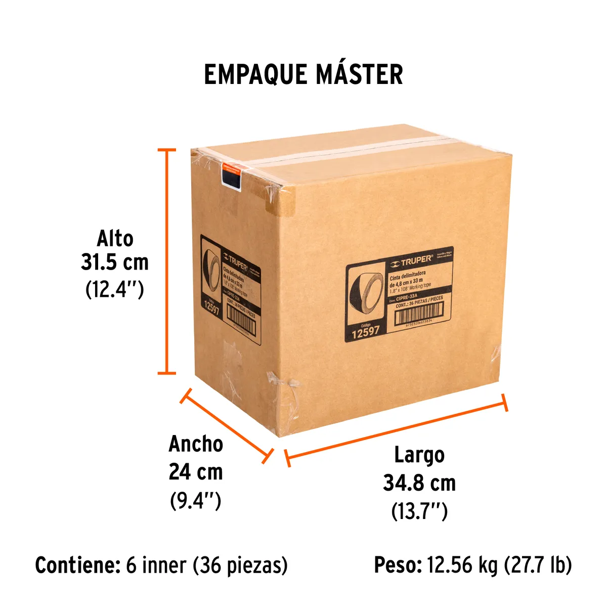 Cinta Delimitadora Amarilla/Negro 33 m Truper - 12597