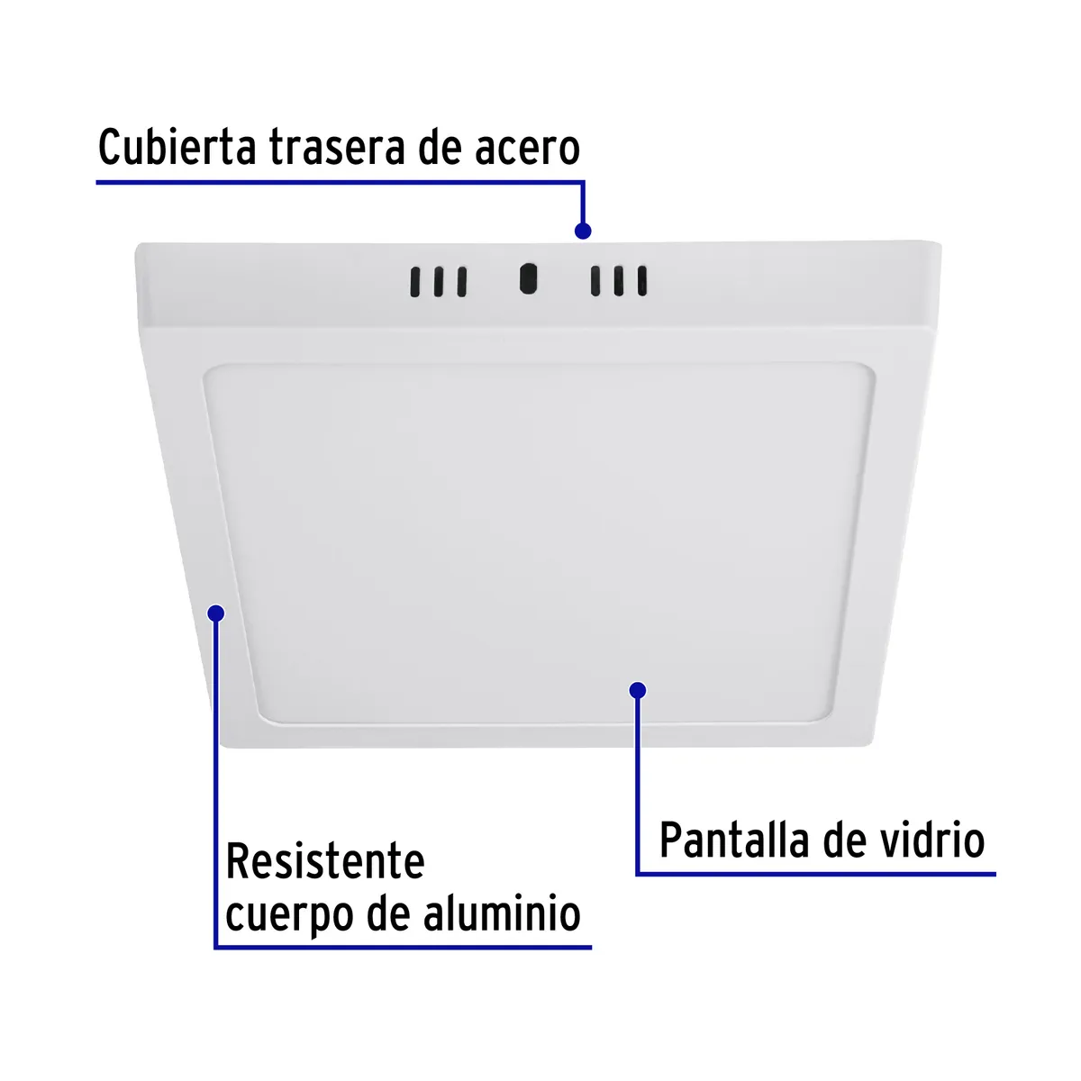 Luminario LED de Plafón 18 W Cuadrado Blanco Volteck - 47444