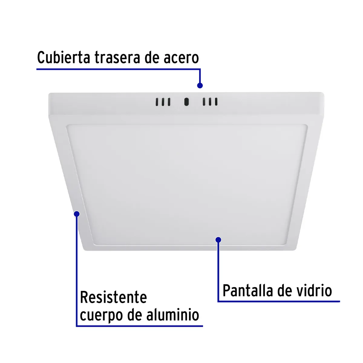 Luminario LED Cuadrado Blanco 6500 K 24 W Volteck - 47445