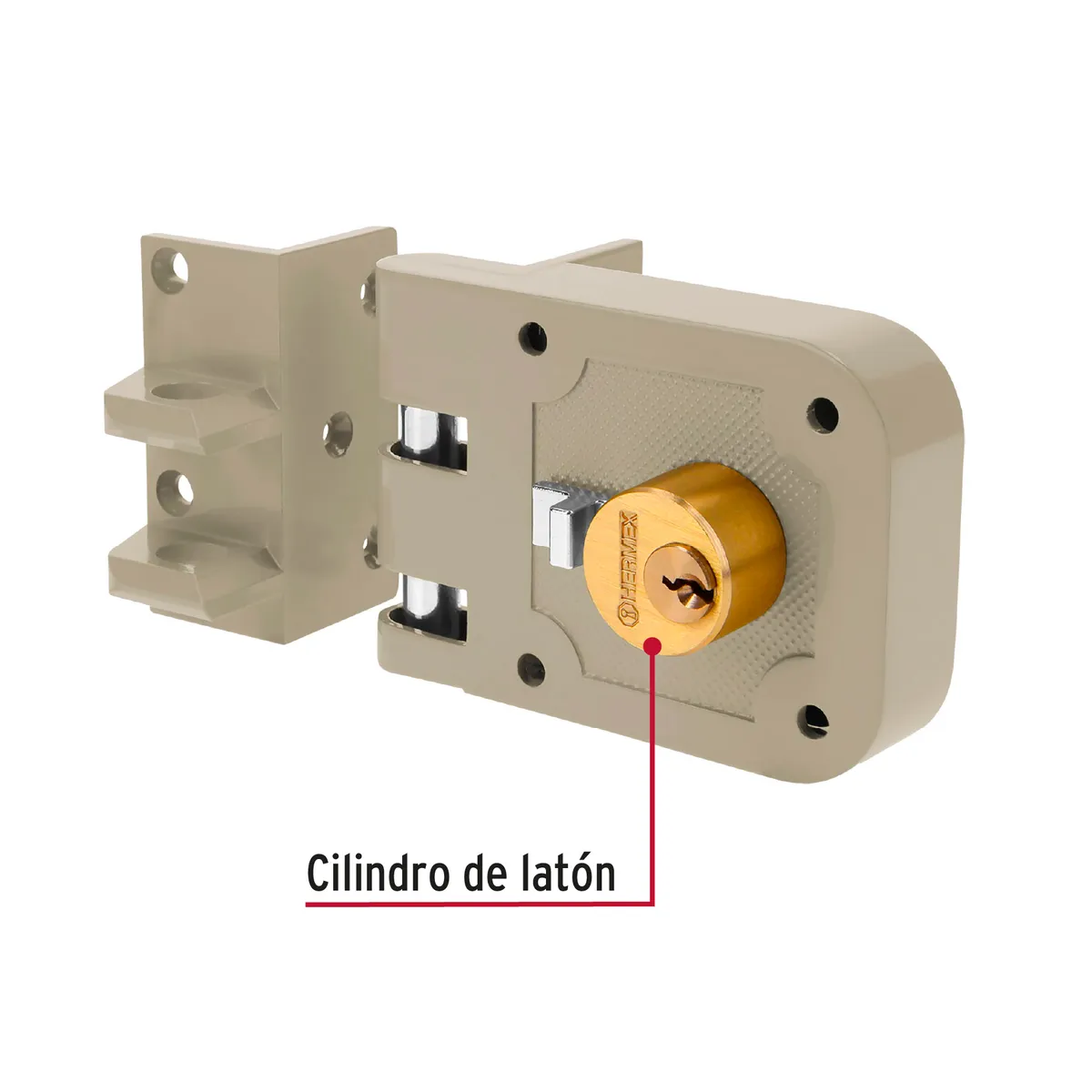 Cerradura de Sobreponer para Puerta Corrediza Izquierda Truper - 43495