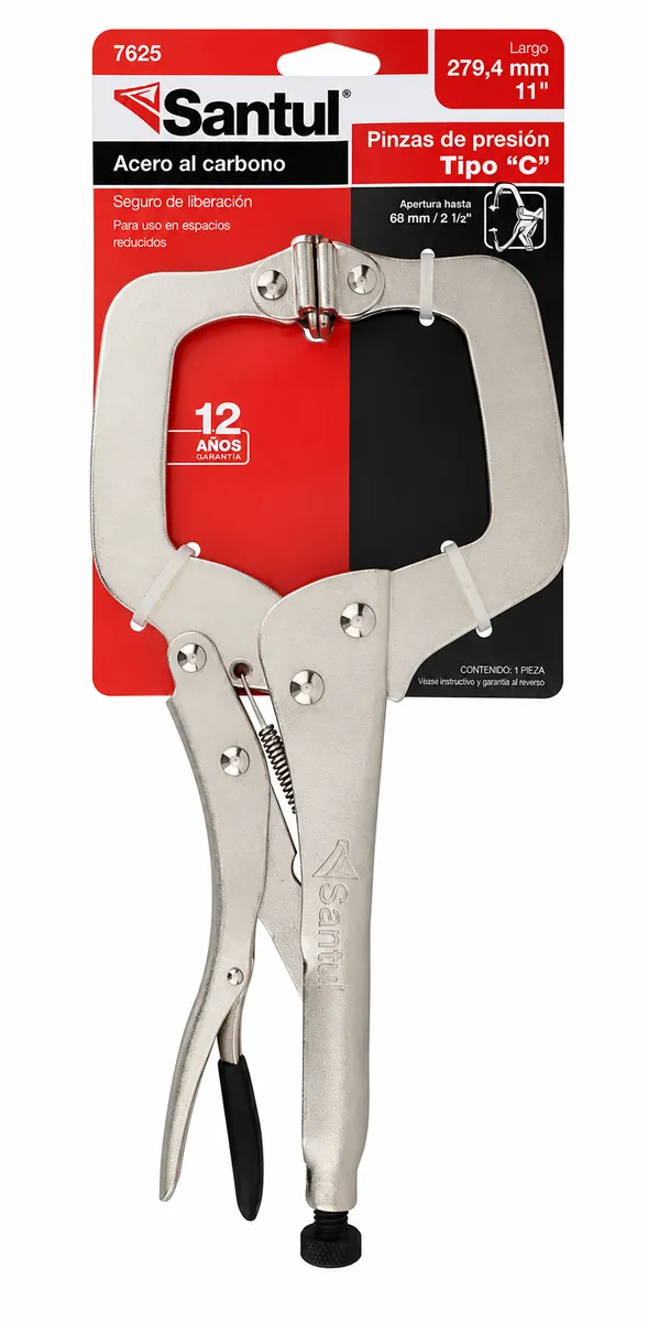 Pinza de Presión Profesional 11" con Mordaza Tipo C Santul - 7625